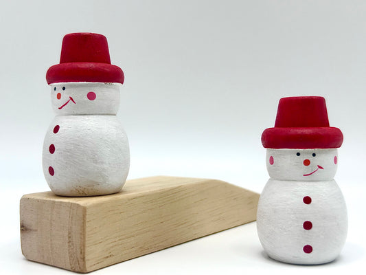Frosty Whimsy: Woodcarve Snowman Doorstop & Ornament